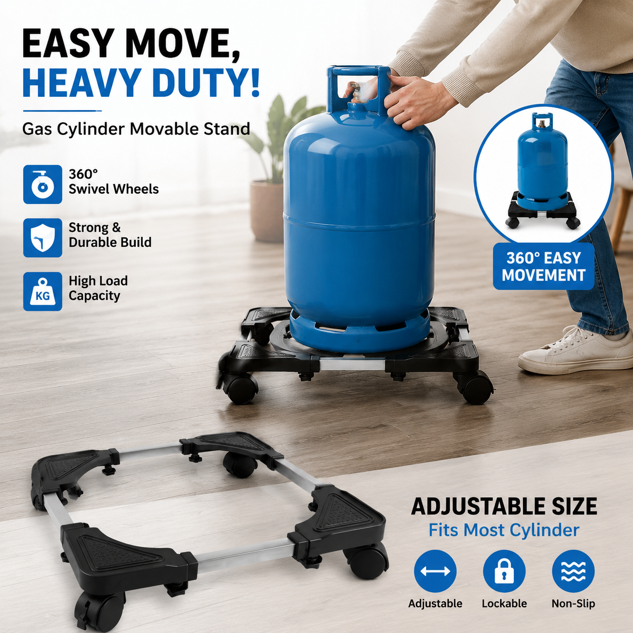 Adjustable Heavy-Duty Appliance Moving Stand Base