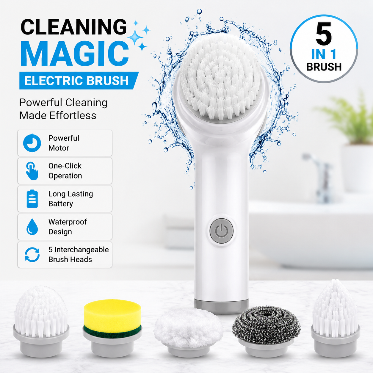 MagicClean™ 5-in-1 Electric Cleaning Brush
