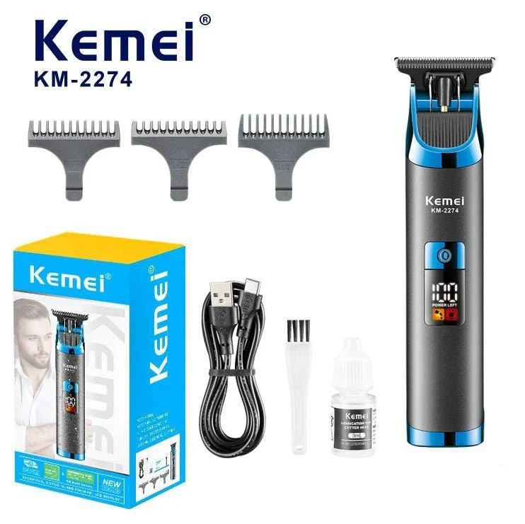 Cordless trimmer on its charging base