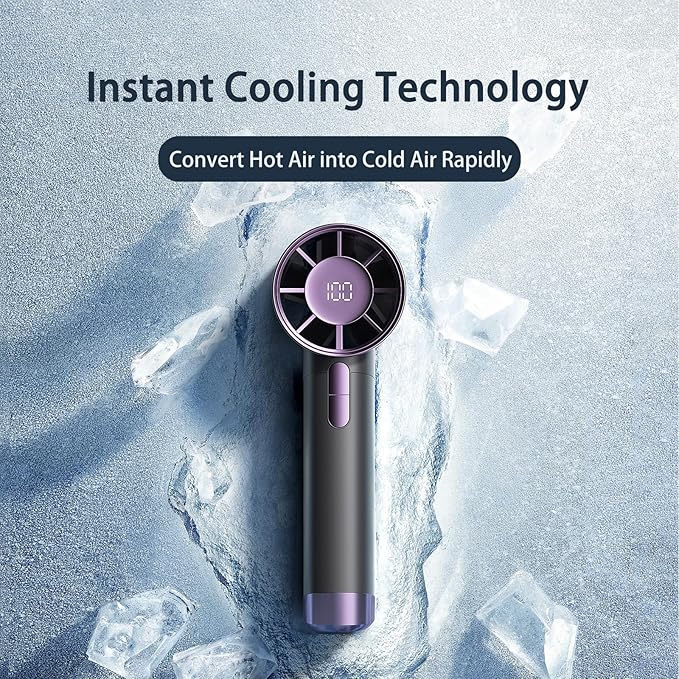 Rechargeable handheld fan with USB cable