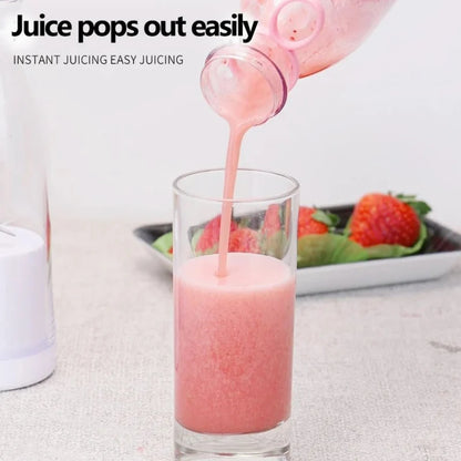 Smoothie prepared in the mini juicer blender
