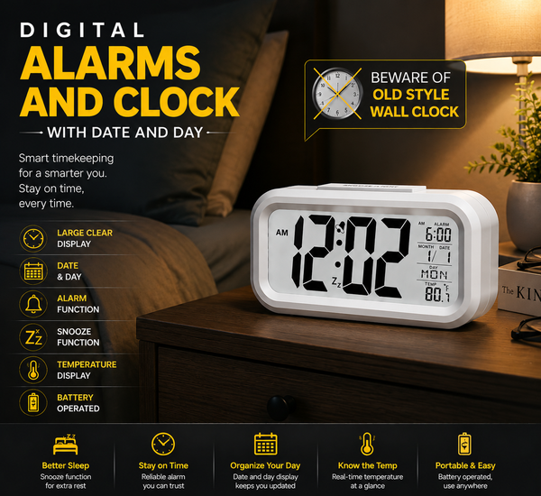 Digital LCD Alarm Clock