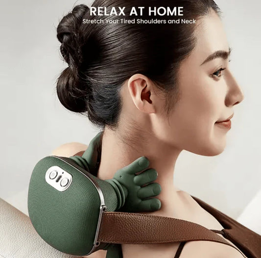 Shoulder and neck massager worn over the shoulders